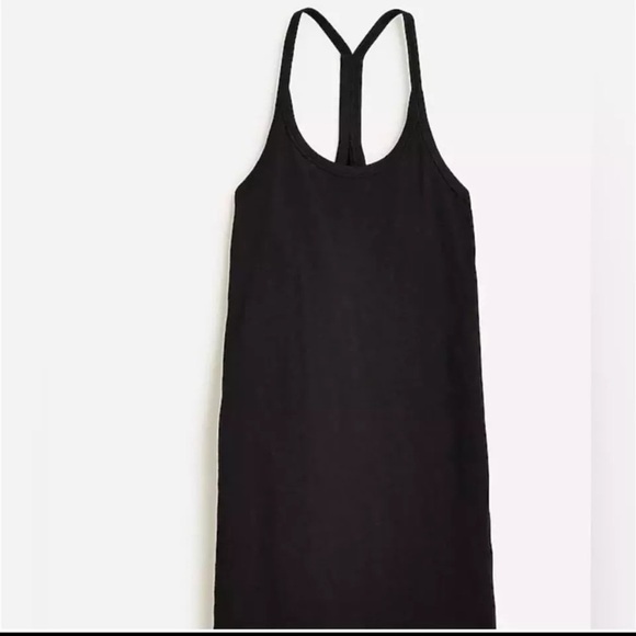 J. Crew Relaxed Tank Dress in Black Slub Cotton - Picture 2 of 8